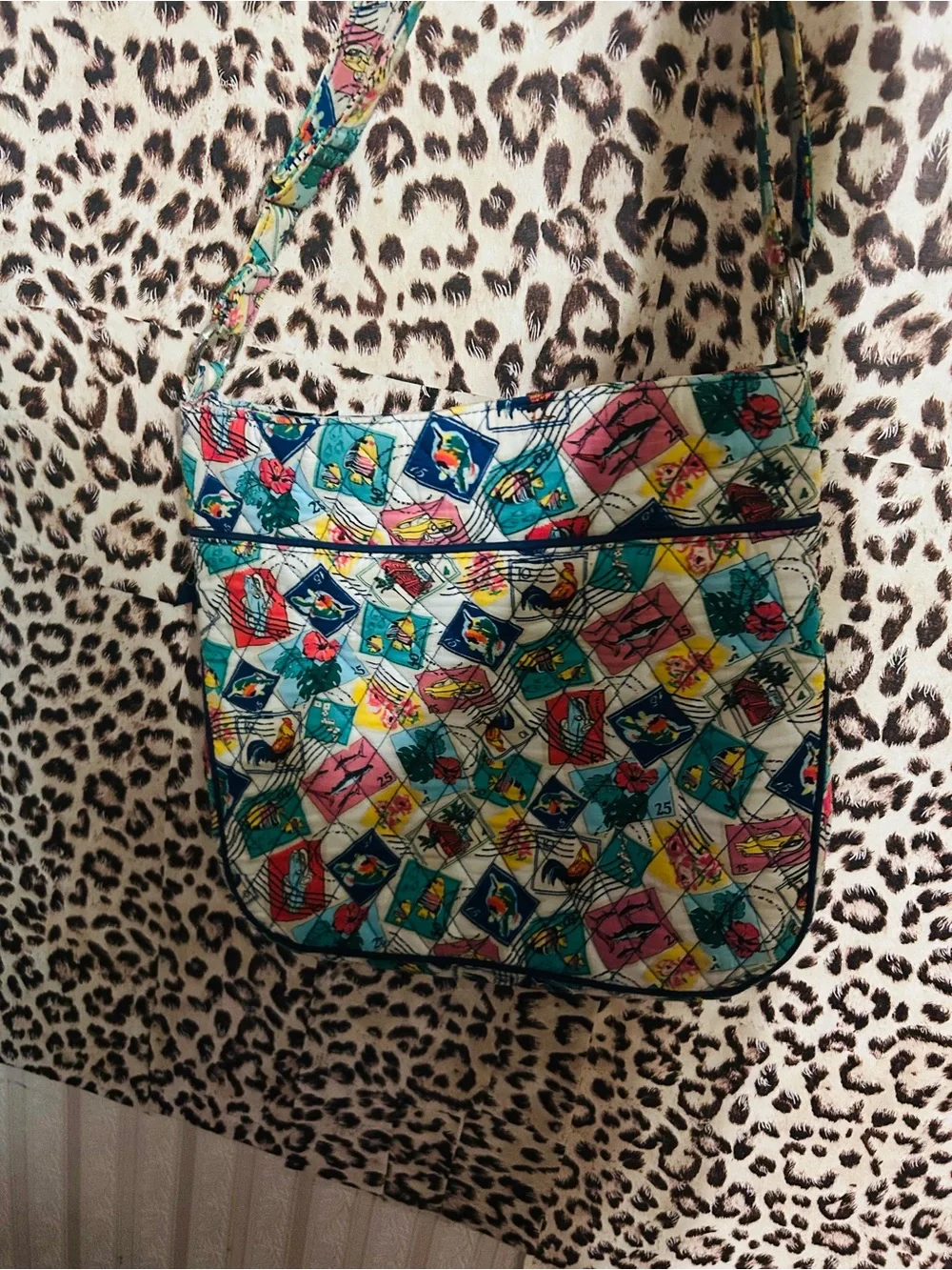 Vera Bradley Quilted Stamp Multi-Color Crossbody Shoulder Bag